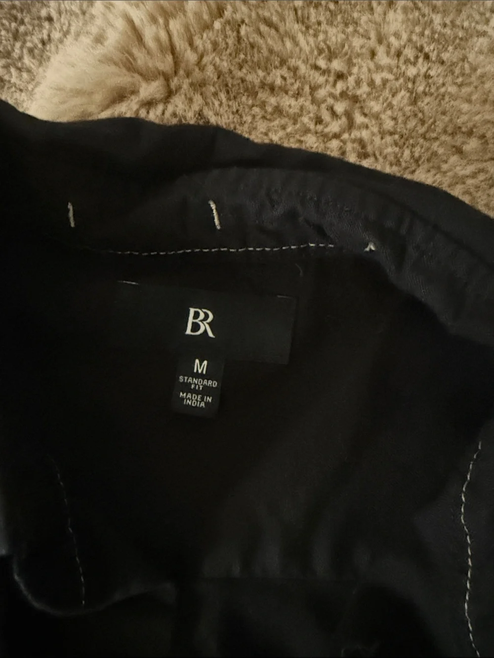 Banana Republic Black Standard-Fit Oxford Button-Down Shirt